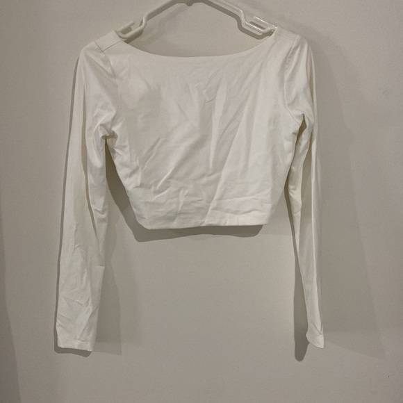 Susana Monaco Tops - Susana Monaco | White Form-Fitting Long-Sleeve Crop - Size M